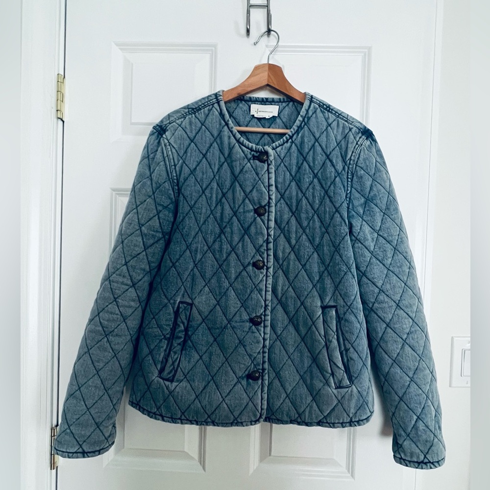 Charming Anthropologie Quilted Button-Front Jacket